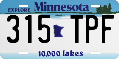 MN license plate 315TPF