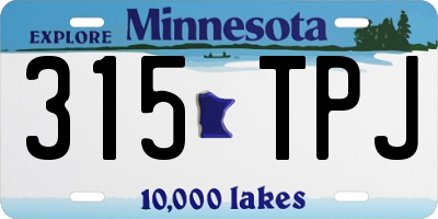 MN license plate 315TPJ
