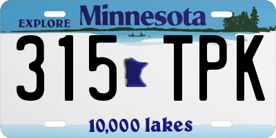 MN license plate 315TPK