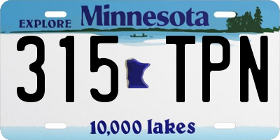 MN license plate 315TPN