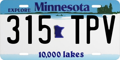 MN license plate 315TPV