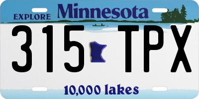 MN license plate 315TPX