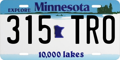 MN license plate 315TRO