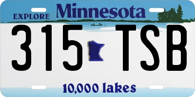 MN license plate 315TSB
