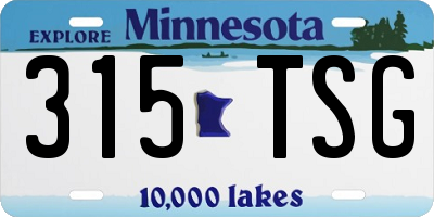MN license plate 315TSG