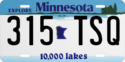 MN license plate 315TSQ