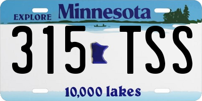 MN license plate 315TSS