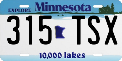 MN license plate 315TSX