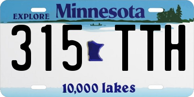 MN license plate 315TTH