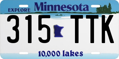 MN license plate 315TTK