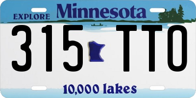 MN license plate 315TTO