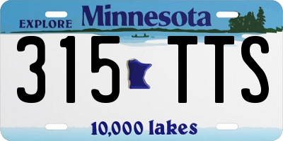 MN license plate 315TTS