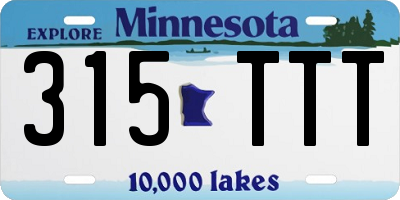 MN license plate 315TTT