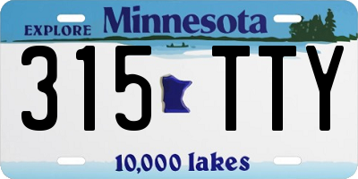 MN license plate 315TTY
