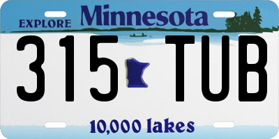 MN license plate 315TUB