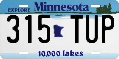 MN license plate 315TUP