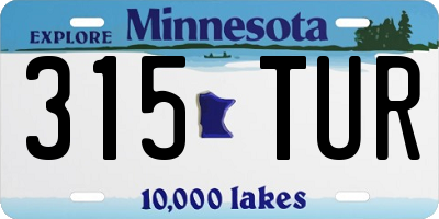 MN license plate 315TUR