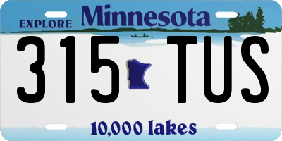 MN license plate 315TUS