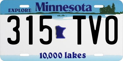 MN license plate 315TVO