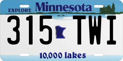 MN license plate 315TWI