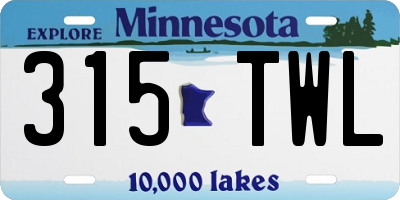 MN license plate 315TWL