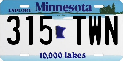 MN license plate 315TWN