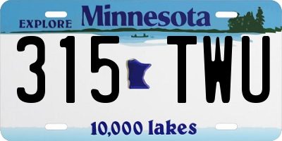 MN license plate 315TWU
