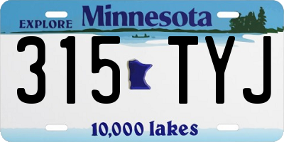 MN license plate 315TYJ