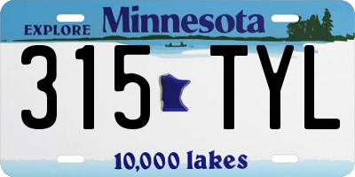 MN license plate 315TYL