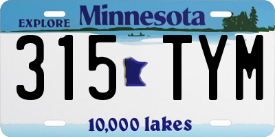 MN license plate 315TYM