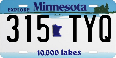 MN license plate 315TYQ