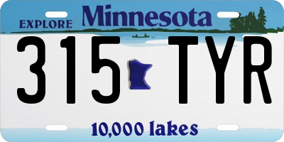 MN license plate 315TYR