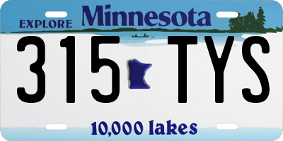 MN license plate 315TYS