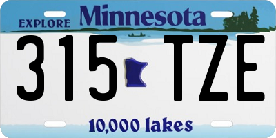 MN license plate 315TZE