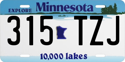 MN license plate 315TZJ