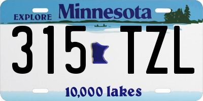 MN license plate 315TZL