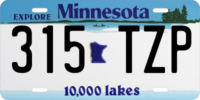 MN license plate 315TZP