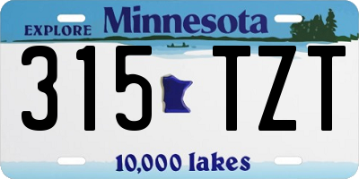 MN license plate 315TZT