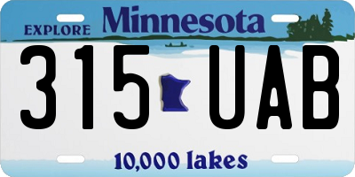 MN license plate 315UAB