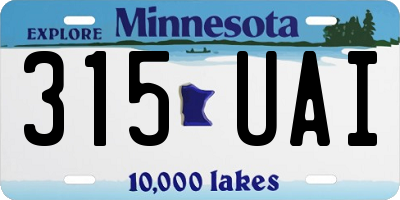 MN license plate 315UAI