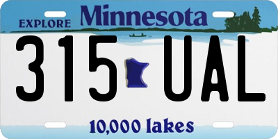 MN license plate 315UAL
