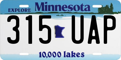 MN license plate 315UAP