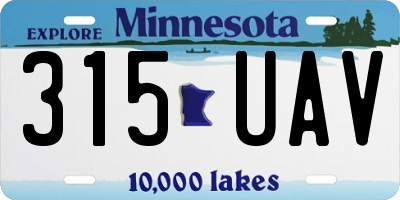 MN license plate 315UAV