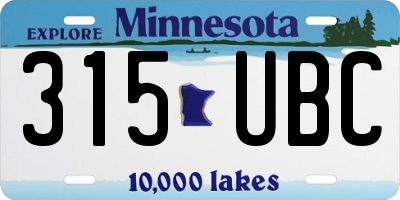 MN license plate 315UBC