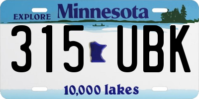 MN license plate 315UBK