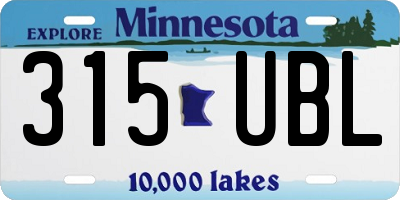 MN license plate 315UBL