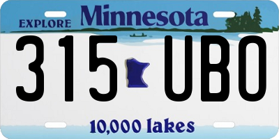 MN license plate 315UBO
