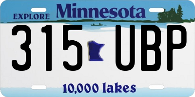 MN license plate 315UBP