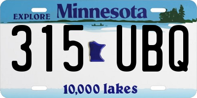 MN license plate 315UBQ