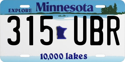 MN license plate 315UBR